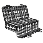 Grey Houndstooth Pattern Print Pet Car Back Seat Cover