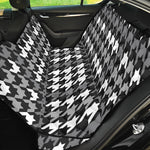 Grey Houndstooth Pattern Print Pet Car Back Seat Cover