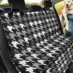 Grey Houndstooth Pattern Print Pet Car Back Seat Cover