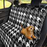 Grey Houndstooth Pattern Print Pet Car Back Seat Cover