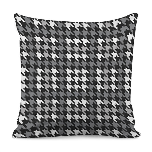 Grey Houndstooth Pattern Print Pillow Cover