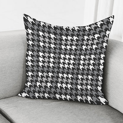 Grey Houndstooth Pattern Print Pillow Cover