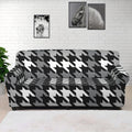 Grey Houndstooth Pattern Print Sofa Cover