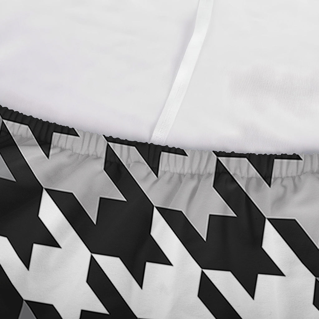 Grey Houndstooth Pattern Print Sofa Cover