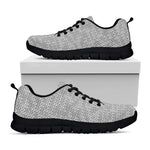 Grey Knitted Pattern Print Black Sneakers