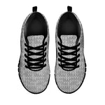 Grey Knitted Pattern Print Black Sneakers