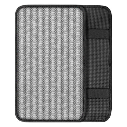 Grey Knitted Pattern Print Car Center Console Cover