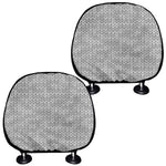 Grey Knitted Pattern Print Car Headrest Covers