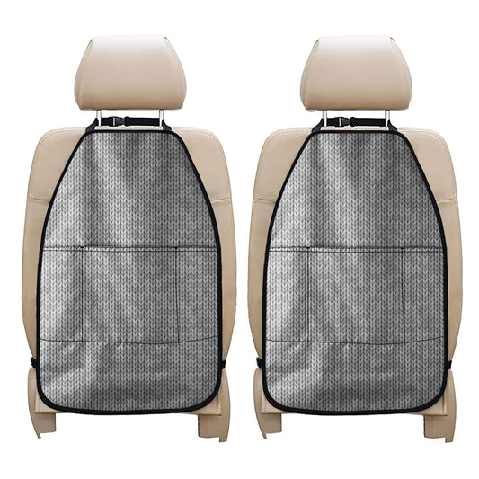 Grey Knitted Pattern Print Car Seat Organizers
