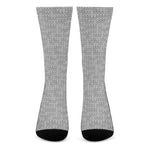 Grey Knitted Pattern Print Crew Socks