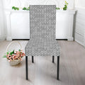 Grey Knitted Pattern Print Dining Chair Slipcover
