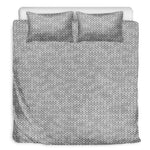 Grey Knitted Pattern Print Duvet Cover Bedding Set