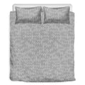 Grey Knitted Pattern Print Duvet Cover Bedding Set