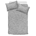Grey Knitted Pattern Print Duvet Cover Bedding Set