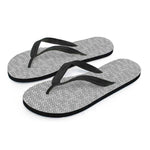 Grey Knitted Pattern Print Flip Flops