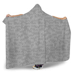 Grey Knitted Pattern Print Hooded Blanket