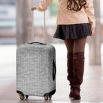 Grey Knitted Pattern Print Luggage Cover