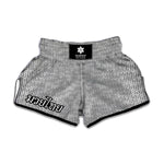 Grey Knitted Pattern Print Muay Thai Boxing Shorts