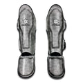 Grey Knitted Pattern Print Muay Thai Shin Guards