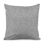 Grey Knitted Pattern Print Pillow Cover
