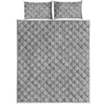 Grey Knitted Pattern Print Quilt Bed Set