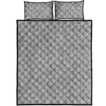 Grey Knitted Pattern Print Quilt Bed Set