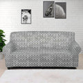 Grey Knitted Pattern Print Sofa Cover