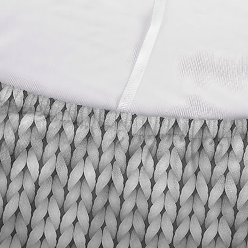 Grey Knitted Pattern Print Sofa Cover