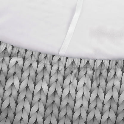 Grey Knitted Pattern Print Sofa Cover