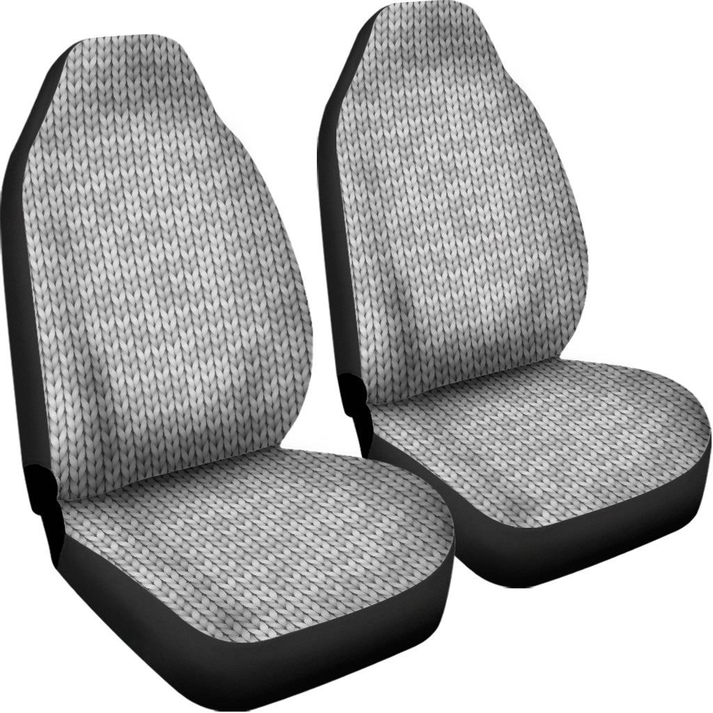 Grey Knitted Pattern Print Universal Fit Car Seat Covers
