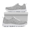 Grey Knitted Pattern Print White Sneakers