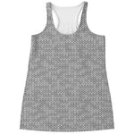 Grey Knitted Pattern Print Women's Racerback Tank Top