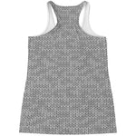 Grey Knitted Pattern Print Women's Racerback Tank Top