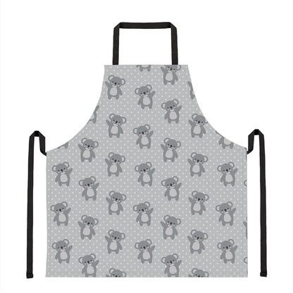 Grey Koala Pattern Print Apron