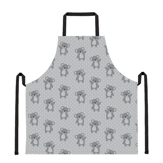 Grey Koala Pattern Print Apron