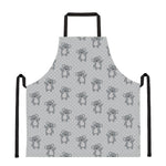 Grey Koala Pattern Print Apron