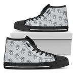 Grey Koala Pattern Print Black High Top Shoes