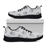 Grey Koala Pattern Print Black Sneakers