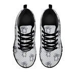 Grey Koala Pattern Print Black Sneakers