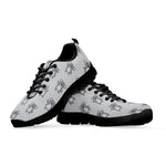 Grey Koala Pattern Print Black Sneakers