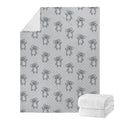 Grey Koala Pattern Print Blanket