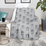 Grey Koala Pattern Print Blanket