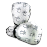 Grey Koala Pattern Print Boxing Gloves
