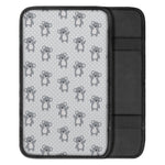 Grey Koala Pattern Print Car Center Console Cover