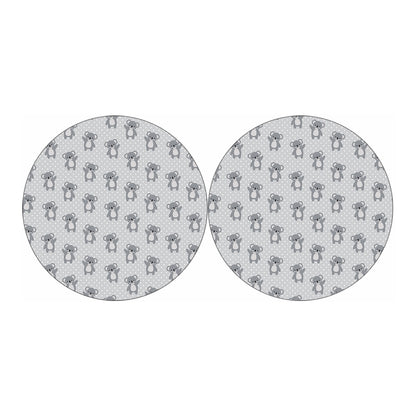 Grey Koala Pattern Print Car Coasters