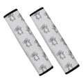 Grey Koala Pattern Print Car Seat Belt Covers