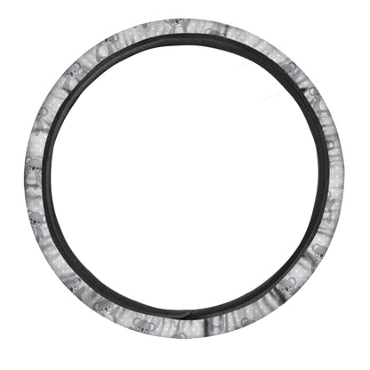 Grey Koala Pattern Print Car Steering Wheel Cover