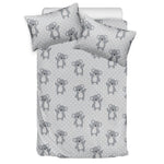 Grey Koala Pattern Print Duvet Cover Bedding Set