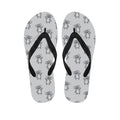 Grey Koala Pattern Print Flip Flops