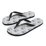 Grey Koala Pattern Print Flip Flops